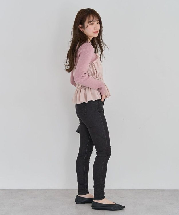 Green Parks ・ｓｗｉｎｇ　ｂｙ　ビスチェレイヤーハイネックニット Pink