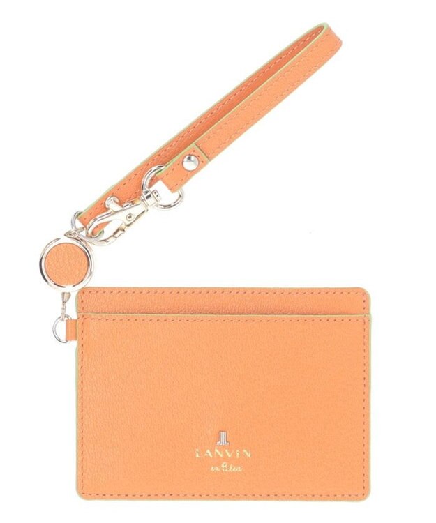 LANVIN en Bleu リム リール付きパスケース オレンジ