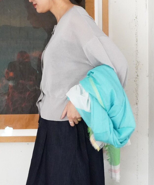 POLS 播州織 極細コットンストール エメラルド