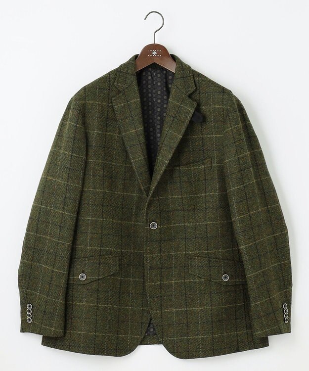 JOSEPH ABBOUD 【キングサイズ・ツィード/UKファブリック】 ツイード　ウィンドーベン ジャケット カーキ系4