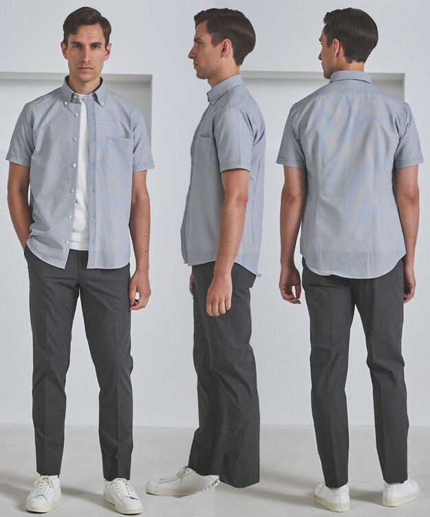 GOTAIRIKU とにかく涼しい/酷暑対応【吸水速乾】クールマックスサッカーシャツ（25/26年モデル） グレー×白