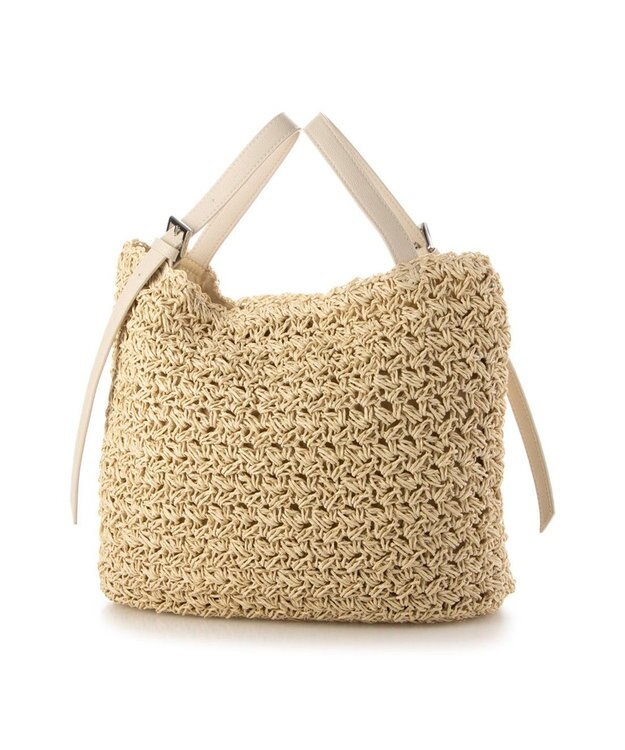 UNBILLION カシュカシュ cachecache / ベルトハンドル柄編トート ベージュ