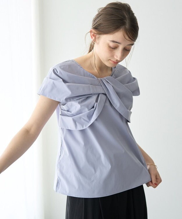 YECCA VECCA リボンデザインブラウス Blue