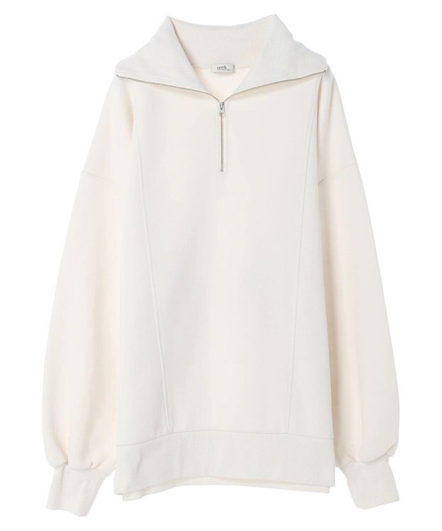 earth music&ecology スタンドｚｉｐダンボールチュニック Ivory