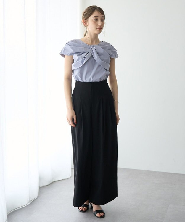 YECCA VECCA リボンデザインブラウス Blue