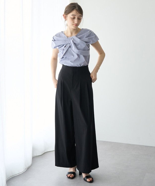 YECCA VECCA リボンデザインブラウス Blue