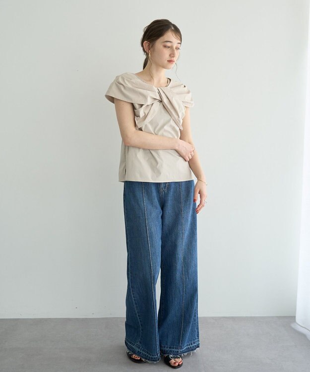 YECCA VECCA リボンデザインブラウス Beige