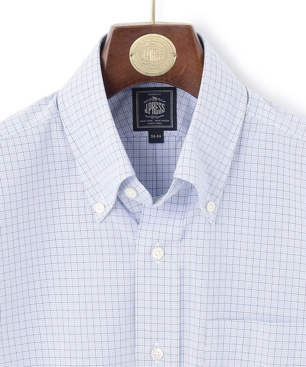 J.PRESS MEN 【PREMIUM PLEATS / 形態安定】BROADジャーミンチェックシャツ / B.D. サックスブルー系3