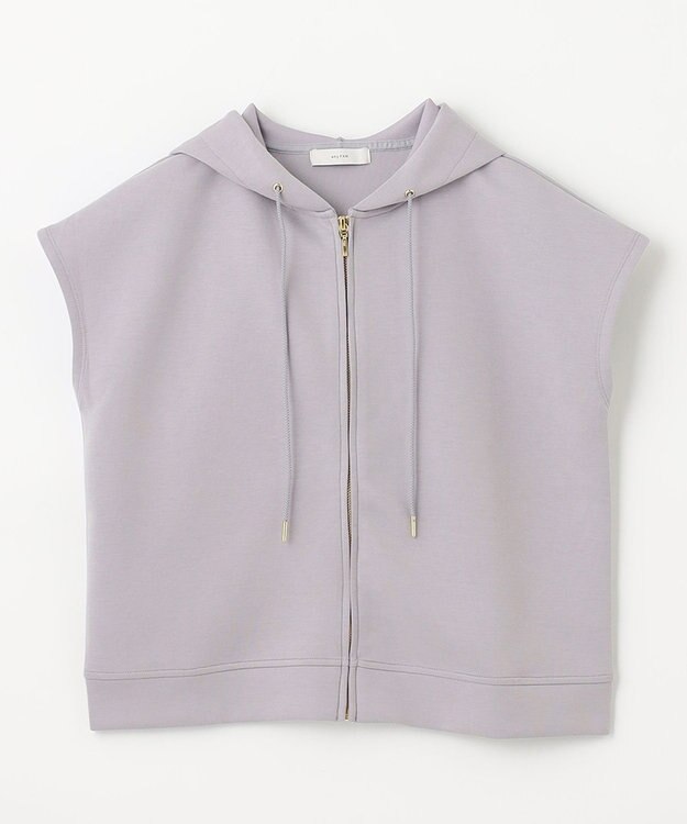 ANY L 【洗濯機可】ダンボールフレンチスリーブ ジップアップパーカー ライトグレー