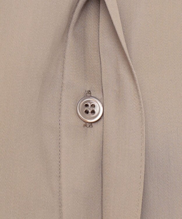 ICB 【WEB限定カラーあり・洗える】 シルキーサテン シャツブラウス モカ系［WEB限定］