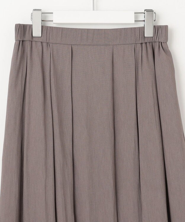 J.PRESS LADIES 【洗える】スプリットジョーゼット ランダムタック スカート ブラウン系