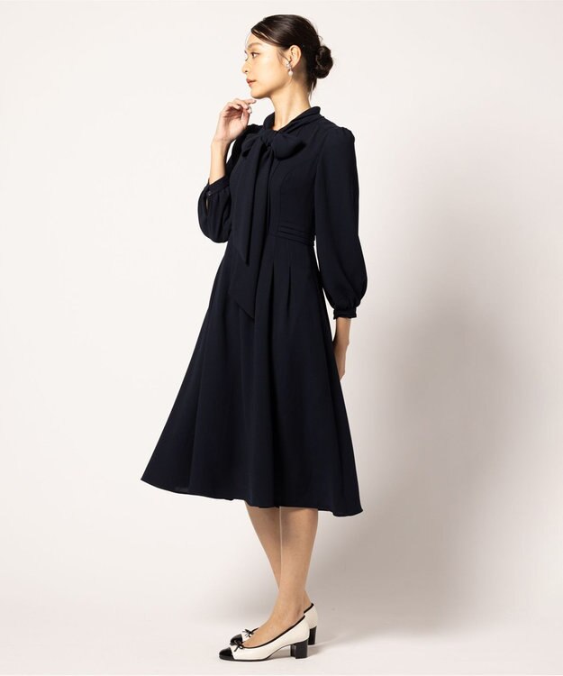 TOCCA 【洗える・消臭】PROMISE RIBBON ROSETTE ドレス ネイビー系