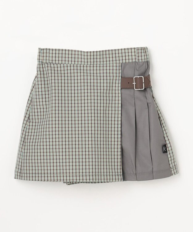 組曲 KIDS 【110-140㎝】 チェックプリーツ キュロット ミント