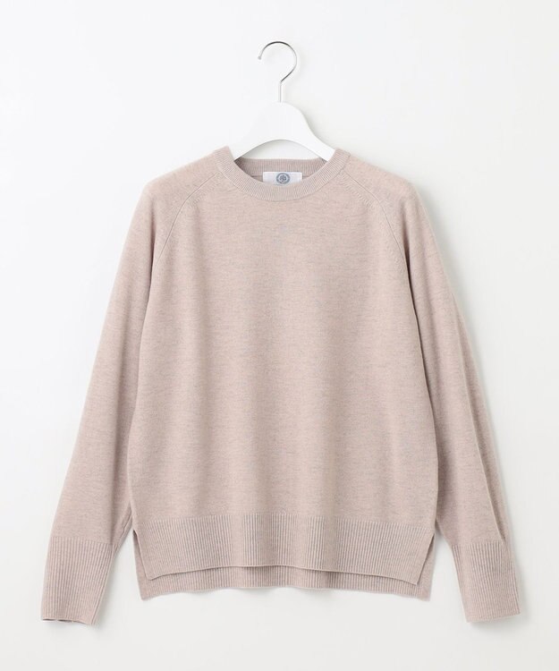 J.PRESS LADIES L 【洗える】SEMI WORSTED WOOL クルーネック ニット ベージュ系