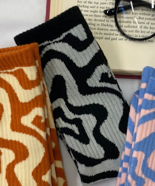 WEGO マーブルソックス ブラック