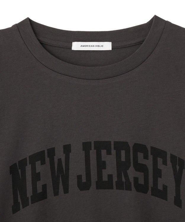 AMERICAN HOLIC カレッジロゴレースドッキングＴシャツ Charcoal Gray