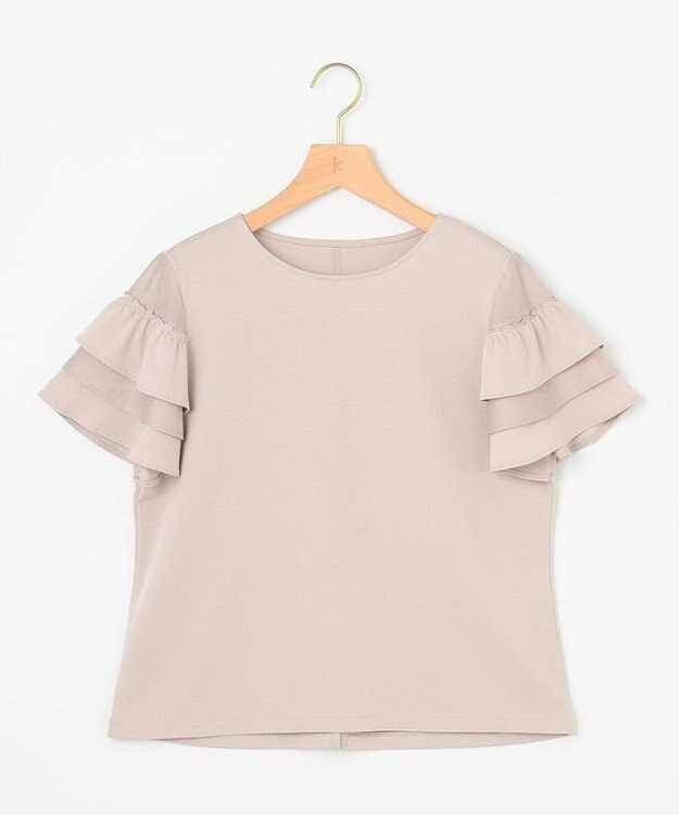 組曲 コットンポンチシア－スリーブ ブラウス ピンクベージュ系