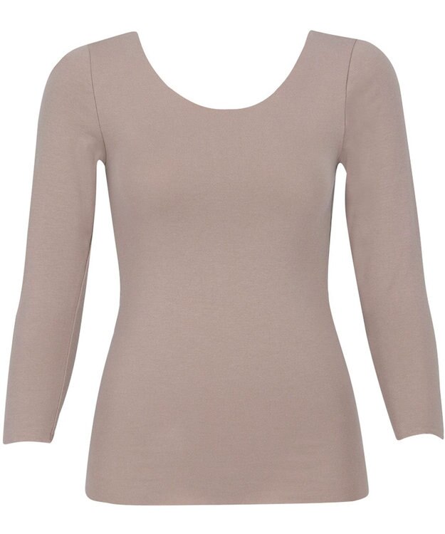 Wing あったかインナー 綿100％(肌側) アウターにひびきにくい ムレにくい 【綿の贅沢 ここちフラット】 8分袖 長袖 秋 冬 EL4873 ウイング／ワコール ブラウン