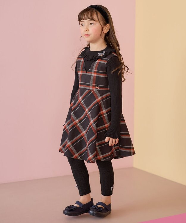 ANY KIDS 首フリル しあわせタッチ ニット ブラック