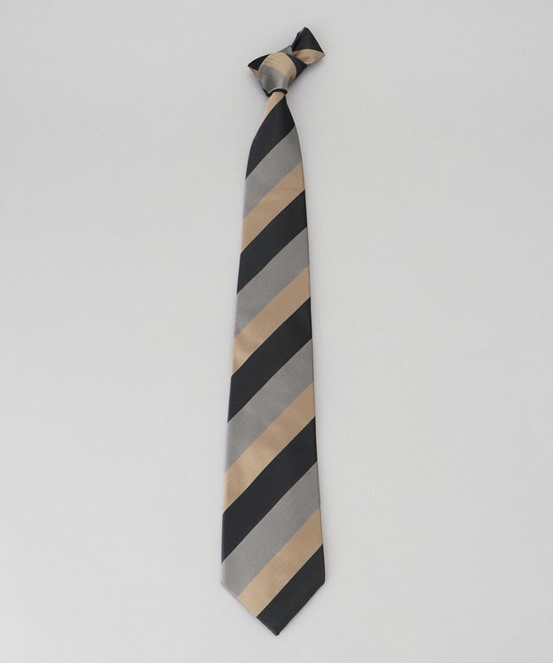 GOTAIRIKU GOTAIRIKU別注【日本製】シルク ネクタイ_ストライプ ダークブラウン系1