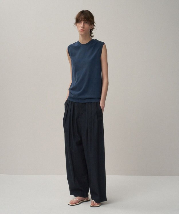 ATON HARD WASHED SUVIN | タンクトップ NAVY