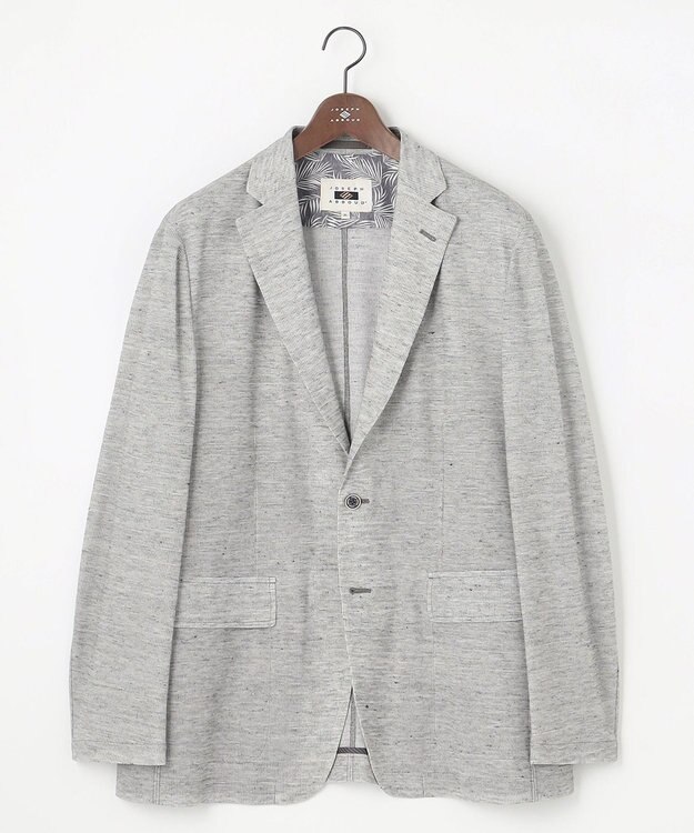 JOSEPH ABBOUD 【キングサイズ・清涼感/軽量】リネンTOPピケ ジャケット ライトグレー系