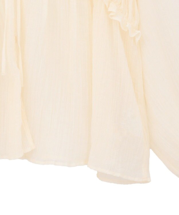 Green Parks Ｖネックフリルシアープリーツブラウス Off White