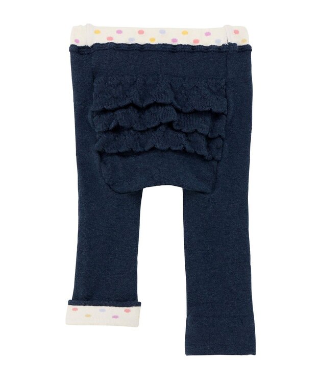 MIKI HOUSE HOT BISCUITS 【70-100cm】 おしりフリル 9分丈ベビースパッツ インディゴブルー