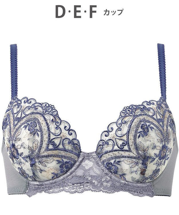 Wing ブラジャー Wing Lesiage 谷間ふっくら 脇高設計 サイドすっきり 【6000シリーズ】 ブラ PB6000 ウイング／ワコール グレー