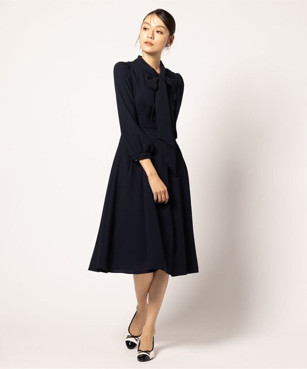 TOCCA 【洗える・消臭】PROMISE RIBBON ROSETTE ドレス ネイビー系