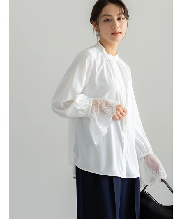 Te chichi 【セレモニーアイテム】レースカフスブラウス オフホワイト