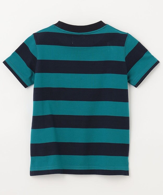 J.PRESS KIDS 【110-130cm】ボーダーJPサガラ刺繍 Ｔシャツ グリーン系1