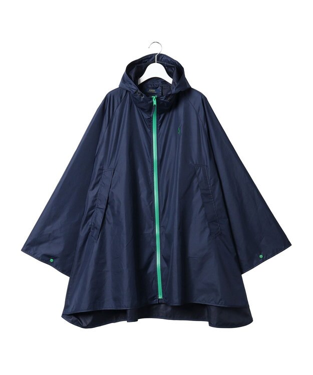 MOONBAT POLO RALPH LAUREN レインポンチョ C-ZERO撥水 収納袋付き ネイビーブルー