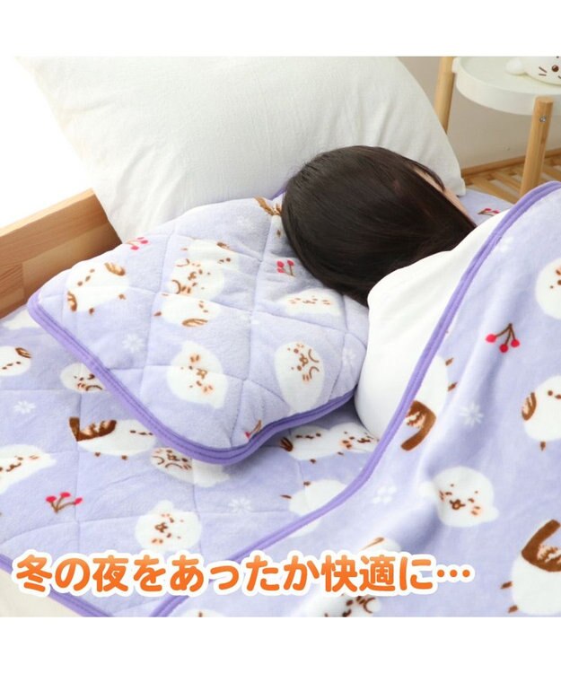 Mother garden しろたん 枕パッド 《シマエナガ》 35×50cm パープル