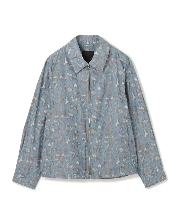 JOSEPH HOMME 【HIGH GRADE LINE】フォークアートカスリ　ジップアップブルゾン ダルブルー系5