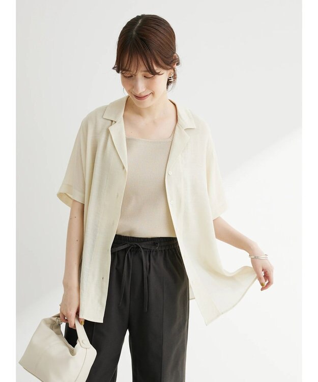 Green Parks ゆったり開襟シャツ Light Beige