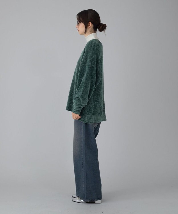 WEGO 【ユニセックス着用ITEM/MLサイズ展開】ベロアモールプルオーバー グリーン