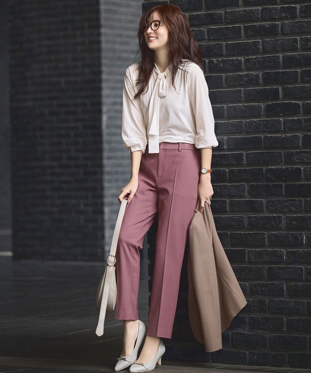 ANY SIS L 【保温効果/ストレッチ】シリーズ累計13万枚突破！ビューティサーモ テーパードパンツ ピンク