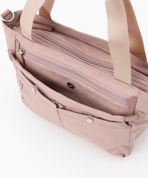 LA BAGAGERIE モノグラム　スクエアナイロントート ピンク