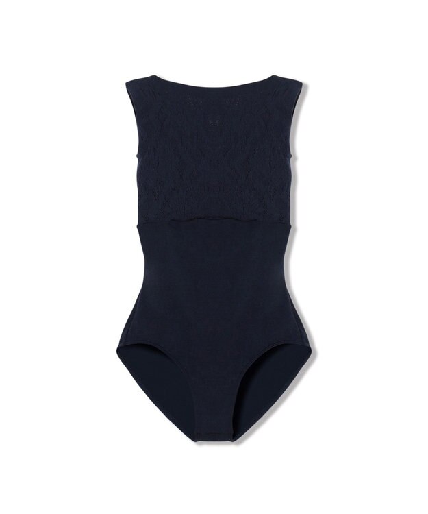 Chacott 【ノーソイングニット】ノースリーブレオタード ネイビー
