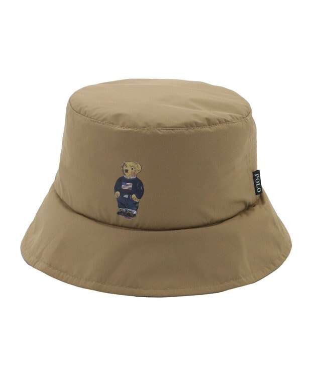 MOONBAT POLO RALPH LAUREN レインハット FLAG BEAR 撥水 ポケッタブル キャメル