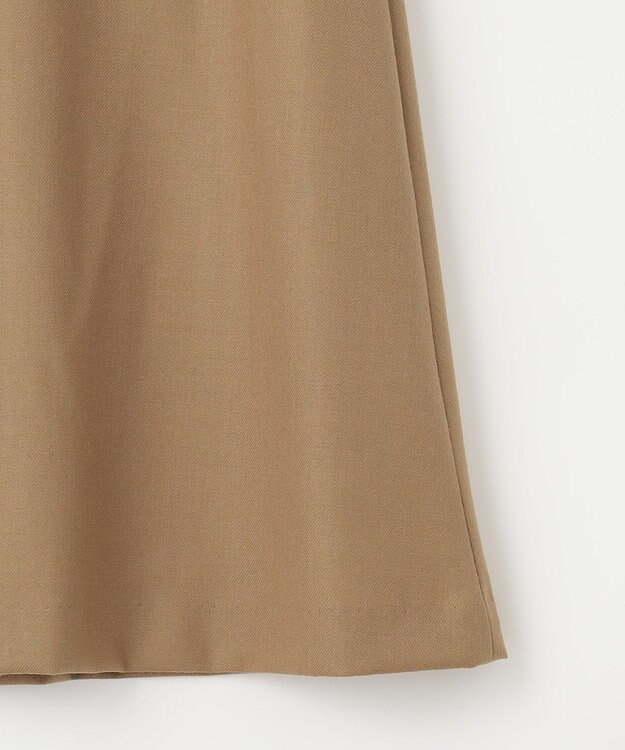 自由区 【洗える】ウォッシャブルハイカウントフラノ タックスカート キャメル系