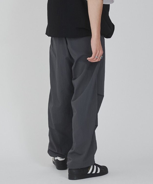 WEGO 【ウエストゴム/撥水/洗濯機可】ナイロンイージーパンツ ダークグレー