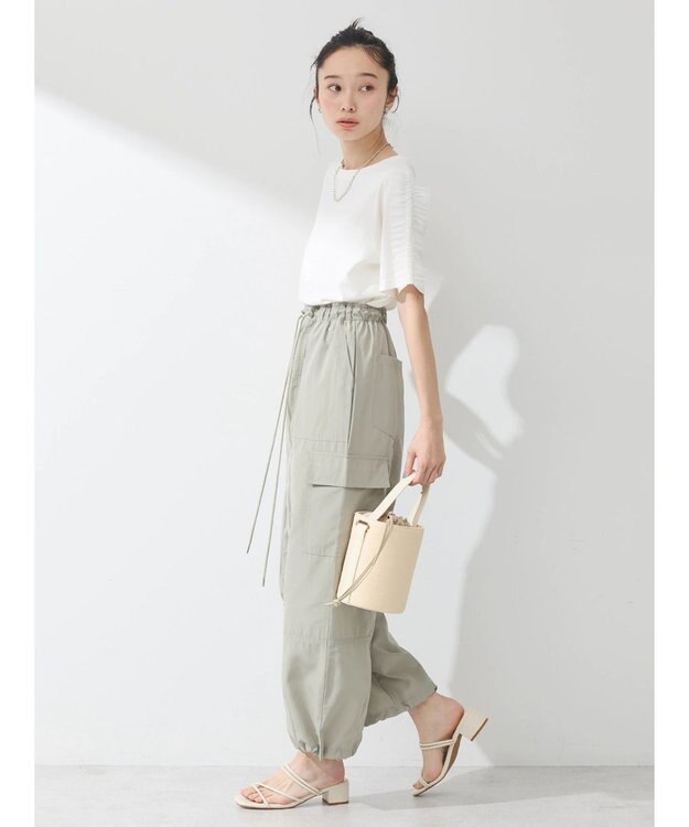 earth music&ecology チュールフリルプルオーバー Ivory