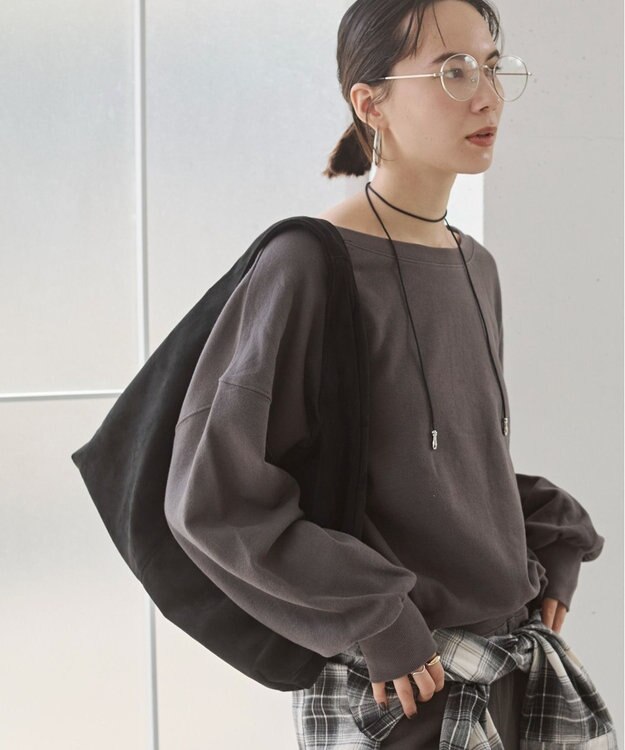 WEGO 【ANGIE VINTAGE/SETUP対応アイテム】オフショルダー裏毛スウェット スミクロ