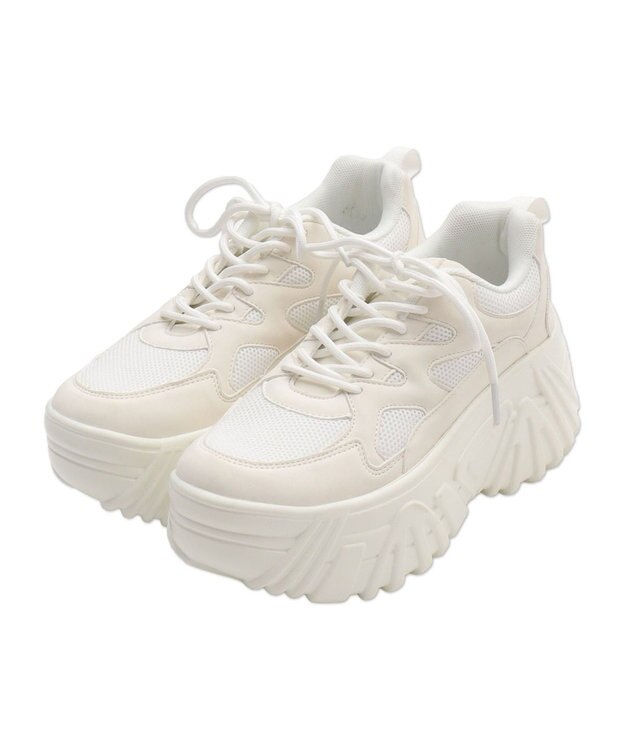 WEGO 【SMLサイズ展開】ボリュームスニーカー ホワイト