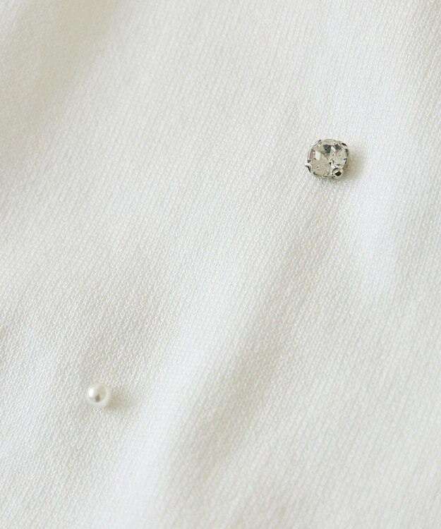 earth music&ecology パール＆ビジューカーディガン Ivory