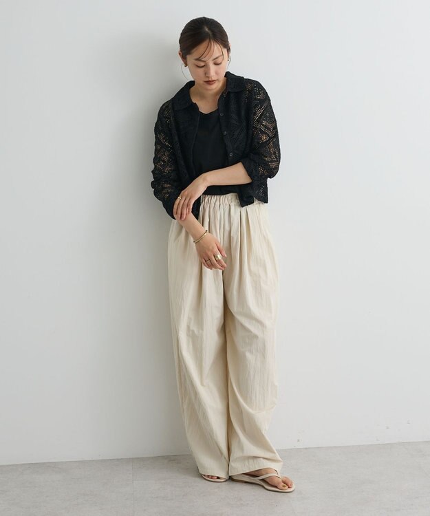 CRAFT STANDARD BOUTIQUE クロシェレースカーディガン Black