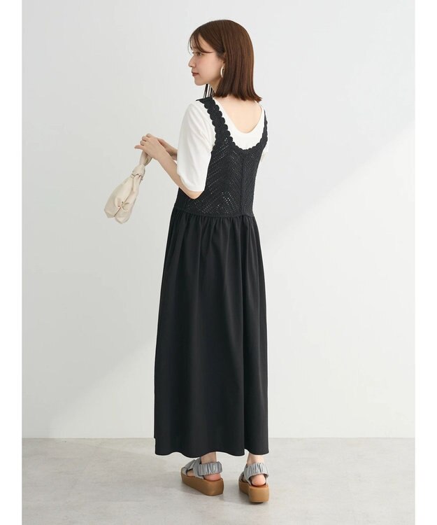 Green Parks ・ＳＵＧＡＲ　ＳＰＯＯＮ　クロシェキリカエワンピース Black