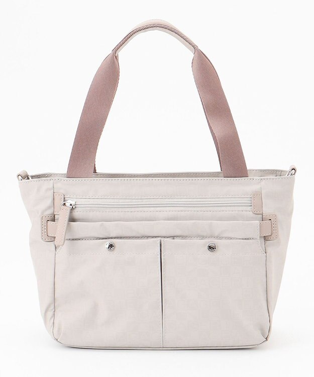 LA BAGAGERIE モノグラム　スクエアナイロントート アイボリー